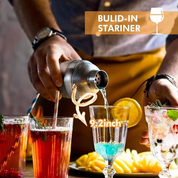 Cocktail shaker med indbygget si til blanding af drinks, gave til far kæreste