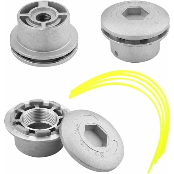 Aluminium børstekutterhode Aluminiumstråder Hode Trimmer 4 Linjer Universelt børstekutterhode for hage, plen, uteplass