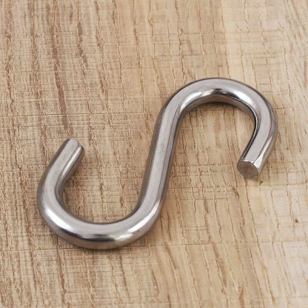 Parti med 2 rustfrie stålkroker 304 Robuste S-kroker for hengekøye/huske på 7,6 cm, brukskroker av industriell kvalitet