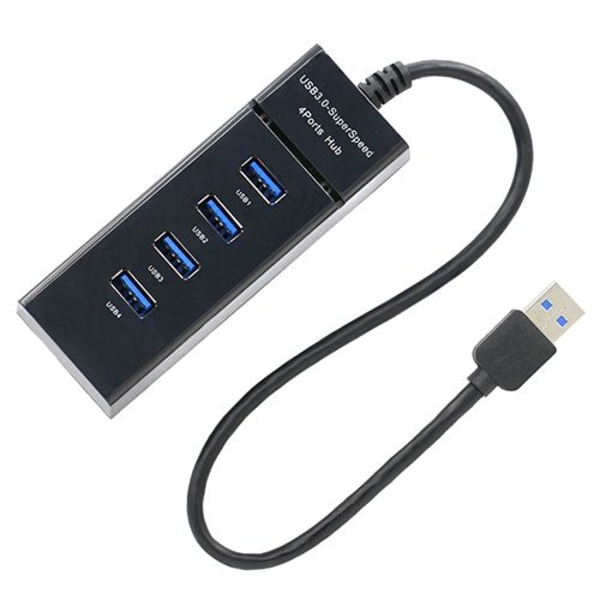 4 porter Pro Høyhastighets USB 3.0 Ekstern Multi Hub Ekspansjonshub Svart For Bærbar PC