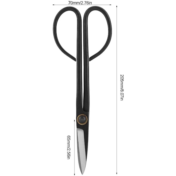 Bonsai saks, 205 mm lang håndtak saks, rustfritt stål for trimming av knoppblader, bonsai kutter verktøy utstyr sett