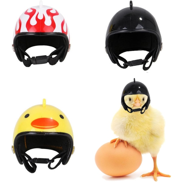 3 Pieces Chicken Helmet, Birds Safety Helmet, Chicken Helmet Hat, Pet Adjustable Chicken Head Protection for Chicken, for Poultry Headguard