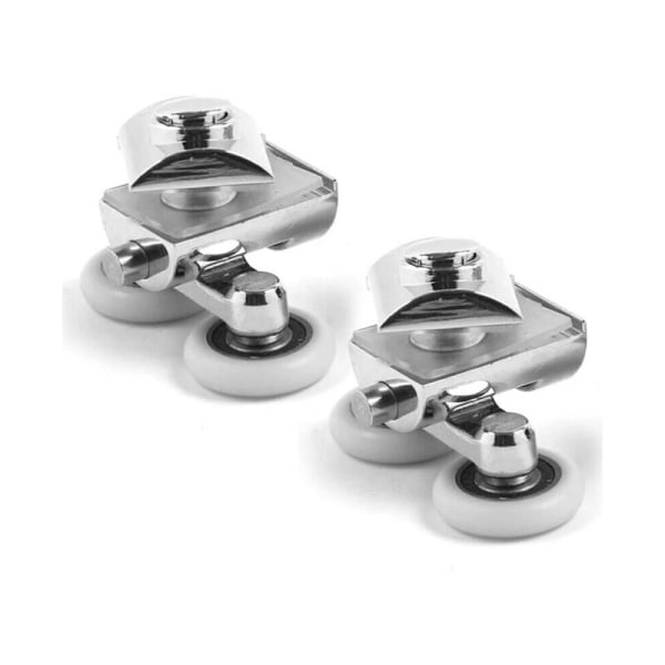 Dobbelt 4 dubbing hjul - Skydedørs brusekabine, 25 mm diameter zink zink hjul, 2 i bunden, 2 i bunden