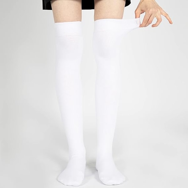 Unisex Over the Knee Solid Color Socks Seamless Toe Combed Cotton