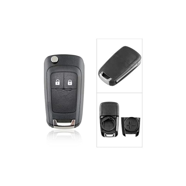 2-knappers nøkkelskall kompatibelt med Opel Astra Insignia Meriva Mokka Zafira Adam og Chevrolet Cruze Aveo Matiz Captiva Spark Trax Orlando Fjernkontroll con