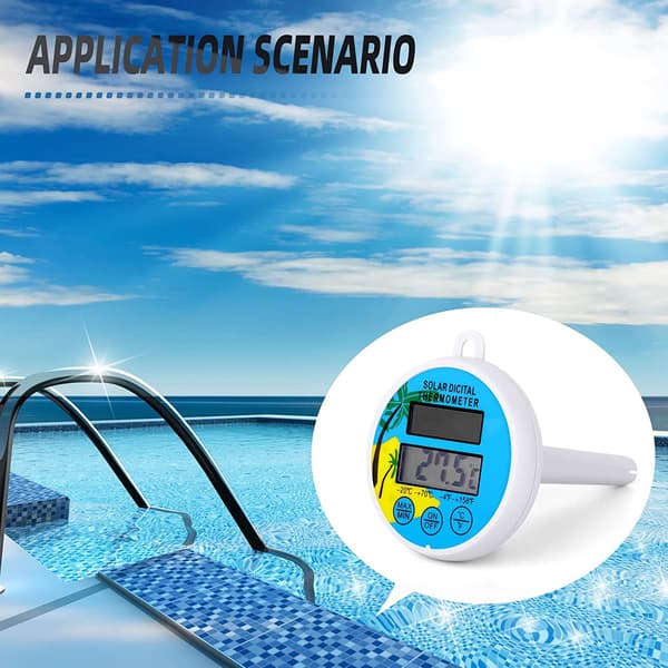 Flytende bassengtermometer, digitalt vanntermometer med snor for boblebad, dam, badekar, spa