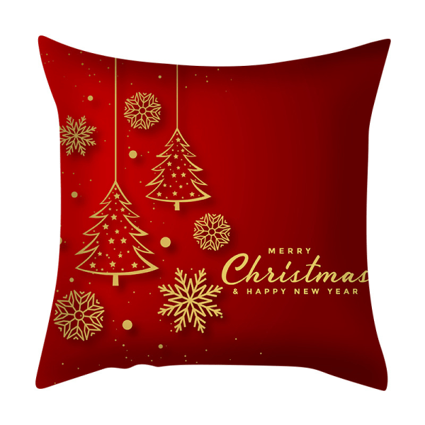 Sæt med 4 røde Merry Christmas broderede pudebetræk 18\" x 18\" Xmas sofa pudebetræk