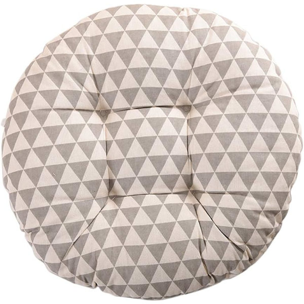 Kuddar, runda, dekorativa, för sovrum, stolkuddar, trädgård, mjuka, bekväma, andningsbara, tjocka, 50 x 50 cm. Rund grå triangel