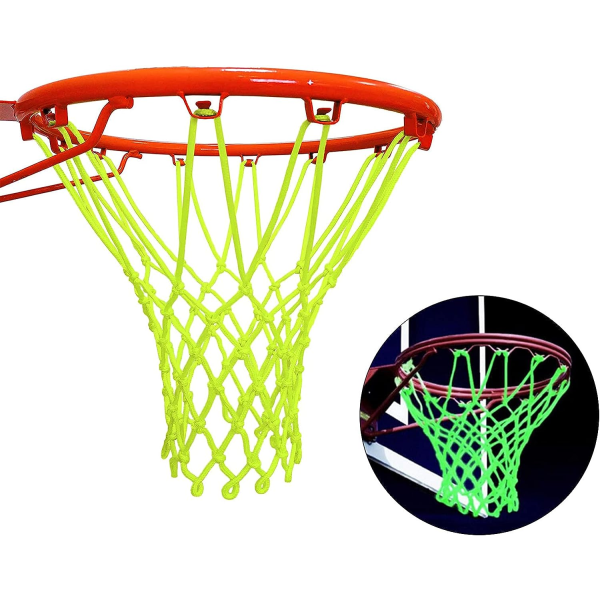 Glow-in-the-dark basketballnett (45cm), basketballkurv, basketballtilbehør, basketballnett for barn