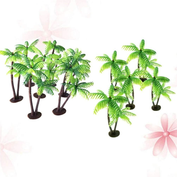 12 stk Mini Kokosnøtt Palme Modell Kokos Palme Landskap Modell Tre Miniatyr Plantepotter Bonsai Håndverk Mikro Landskap DIY Dekor
