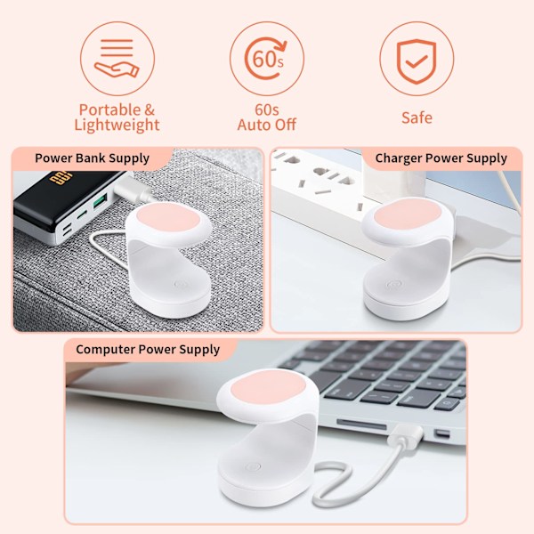 Nagelkonst UV-lampa, Mini UV LED-nagelkonstlampa, Bärbar nagelkonstork för gelnaglar, Snabbtorkande nagelkonstlampa Konstverktyg för resor eller hem-DIY