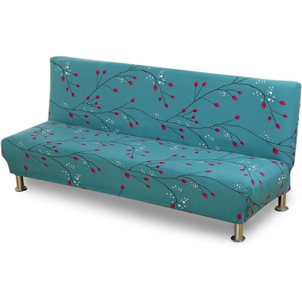 Elastiskt överdrag för bäddsoffa med blommigt tryck (190-210cm)