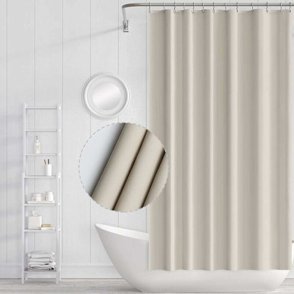 Duschdraperi Draperier De Badrum Badrum Resistent Beige Kvarn Med Krokar Duschdraperier Vattentätt Badrum, 180 x 180cm
