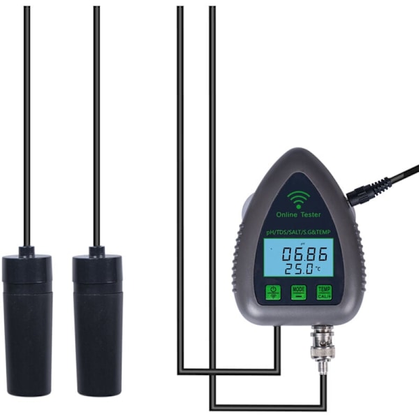 9951W laadukas vedenlaadun Bluetooth WiFi mini 5 in 1 vesianalysaattori PH / TDS / SEL / SG / Lämpötila App Etävalvonta Hälytysilmoitus d:lle