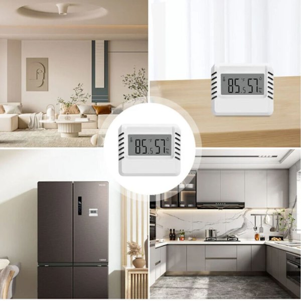 Digital hygrometertermometer, 2 st mini-termometrar för inomhusbruk, stor LCD-skärm, bärbara datorer, min/max-registrering, för hus, terrarium, babyrum, källare