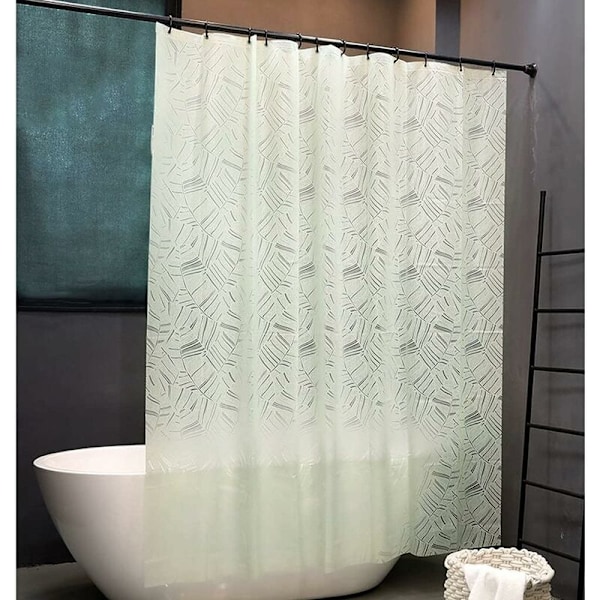 (Storlek: 150 × 180cm) Grön genomskinlig duschdraperi, EVA vattentätt duschdraperifoder, för upphängda draperier