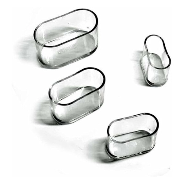 Stolsbensskydd, ovalt silikonmöbelskydd, anti-repskydd på golvet, 8-24 transparenta delar/24 stycken 15x30mm