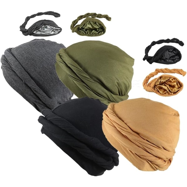 Herre Hijab Halo Hijab Retro Hijab Twisted Hijab Elastisk Foret Hijab 56-58cm