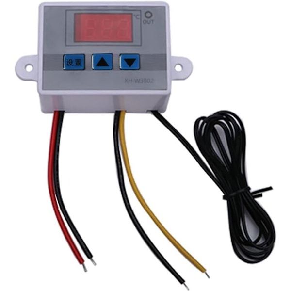 XH-W3002 LED digital temperaturkontrollmodul, digital termostatbrytare med vattentät sond, programmerbar kyltermostat (110V-220V 1500W