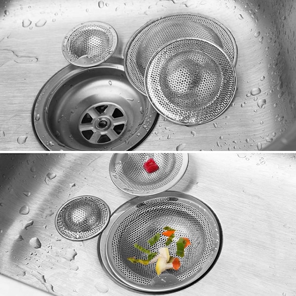 Set med 2 Köksho Strainer Anti-Clog Rostfritt Stål Köksho Avlopp (S)