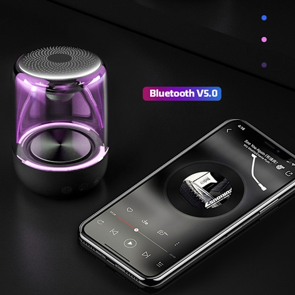 C7 Bärbar Trådlös Stereo Bass Bluetooth-högtalare Färg LED Ljus Högtalare