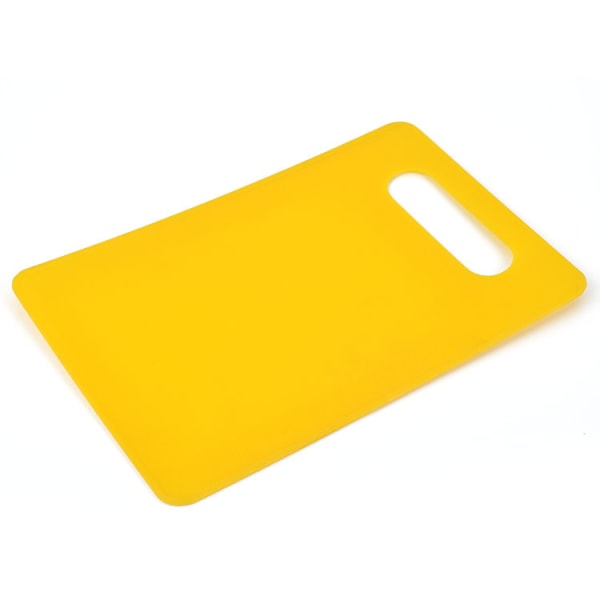 Gul - Plastskärbräda med handtag, livsmedelssäker, diskmaskinssäker, tjock skärbräda, lätt grepp (1 st)