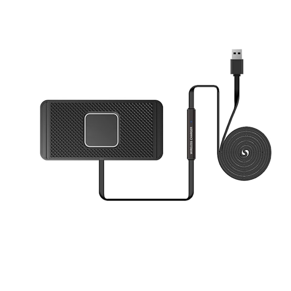 Trådlös billaddare, snabb trådlös laddningsplatta halkfri rem QC 3.0 billaddare för Airpods, iPhone 14/13/12, Samsung S22/S21/S20 (1M datakabel)