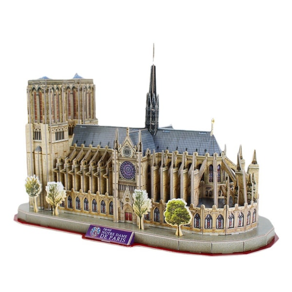 3D-puslespill for voksne og tenåringer, Notre Dame katedral metallmodellsett, utfordrende byggeklosspuslespill (stil 7)