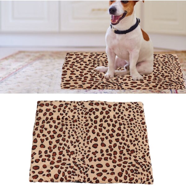 Foldbar vaskbar varmepude med 3 justerbare temperaturer med USB-opladning til kæledyr, katte varmepude, leopardprint