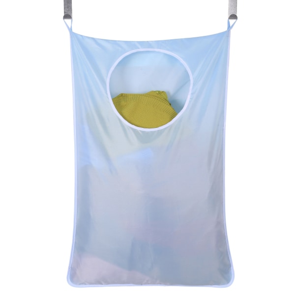 Hængende vasketøjskurvpose er det bedste valg til at opbevare snavset tøj og spare plads (blå)
