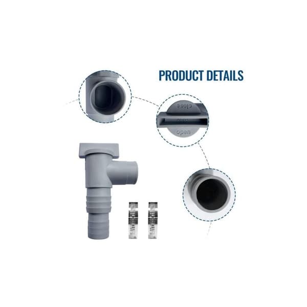 Poolunderhåll/Avstängningsventil 32/38mm Slanganslutning för ovanjordspool och poolpump (2-pack)