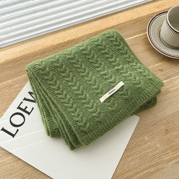 Avocado Green Damkoft Schal för Kvinnor - One Size