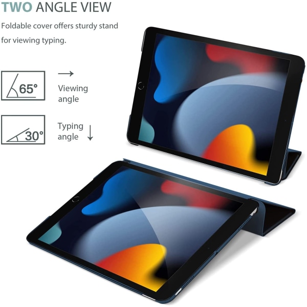 Svart-för iPad 10.2 IX Tablet Case Tri-fold Side Sticker Transluc