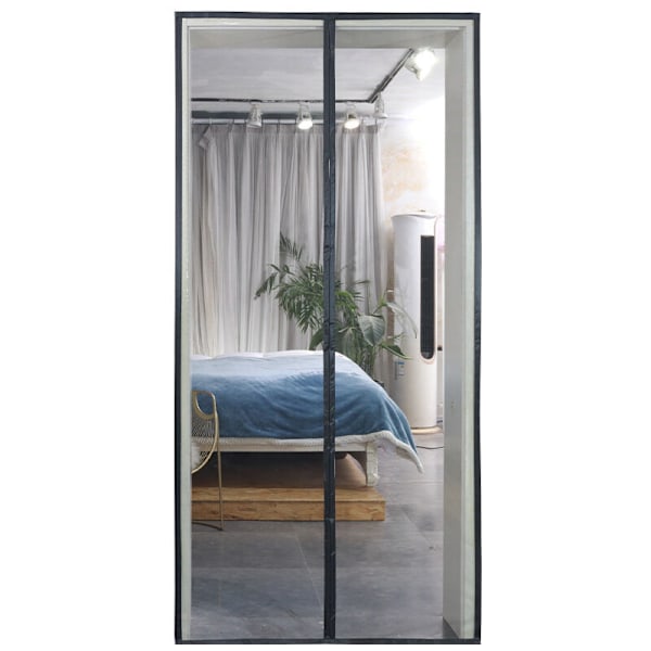 Tjockt myggnät för fönster och dörr 100x210cm, mycket tät magnetisk mesh, anti-fluga och insektsskydd med tejp, magnetiska pinnar, automatisk stängning