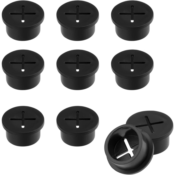 10 st 25 mm (svart) kabelgänga cover, gummikabelpassagebord