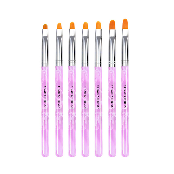 7 st Nail Art Tips Builder Borste UV Gel Akryl Nagelborste Nagel Målningsborste Penna