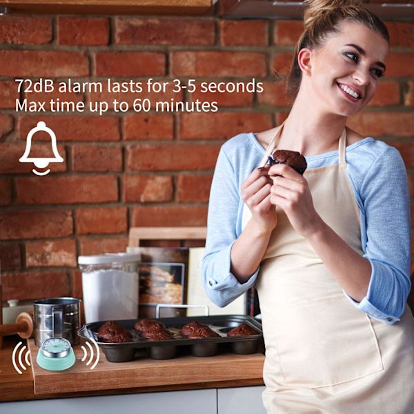 Køkken Timer, Køkken Nedtællings Madlavning Timer Påmindelse, Ingen Batterier Kræves Magnetisk Mekanisk Timer Tidsstyringstimer