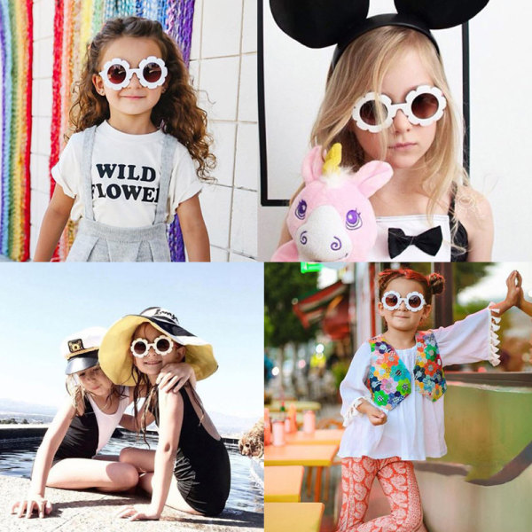 8 par solbriller til barn (solsikker, forskjellige farger) L