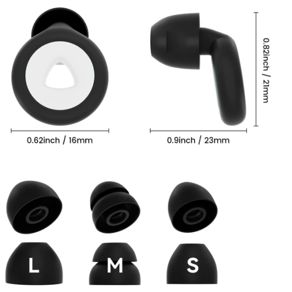Ørepropper til at sove - 1 par 27dB støjreducerende propper, genanvendelig silikonehøreværn, ørepropper til at sove