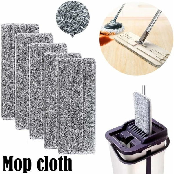 Superabsorberande mopphuvudpåfyllningar - Tvättbara mikrofiberrengöringsmopphushållssophuvudrengöringsplatta (10 st)