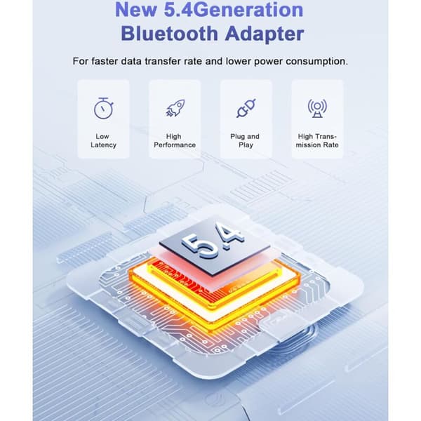 Bluetooth-nycklar, 5.4 Bluetooth-dongel, USB Bluetooth-adapter, Bluetooth för nyckel-PC, USB Bluetooth, för hjälm, handkontroll, tangentbord, smartphone, surfplatta