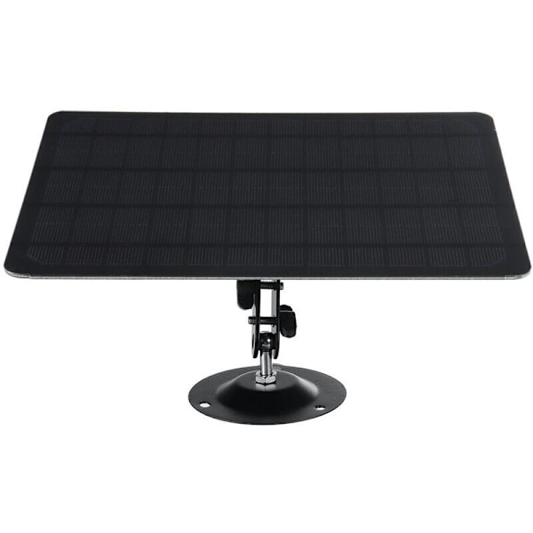 10W 5V 2000mAh Micro USB Solpanel 360 Graders Rotation Vandtæt Vægmontering Monokrystallinsk Silicium Solpanel til USB Kamera Sort