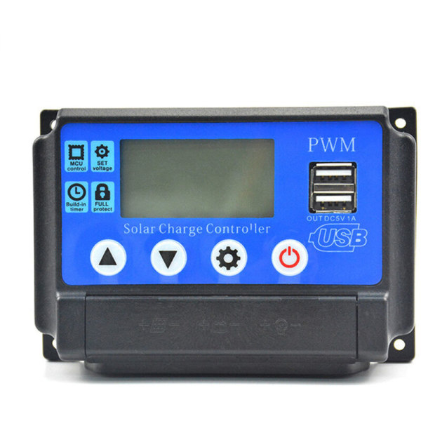 Solcellecontroller PWM12/24V laderegulator 30A adaptiv controller
