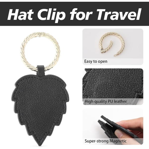 Travel Magnetic Hat Clip PU-læder til rejsetaske, rygsæk, Han