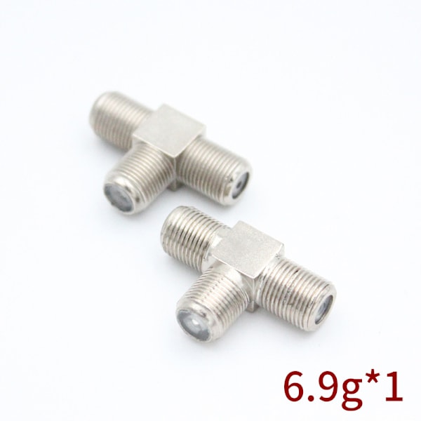 F-typ Splitter 3-vägs F-typ Hon till 2 Hon Koaxialkontakt Adapter T-form Passform