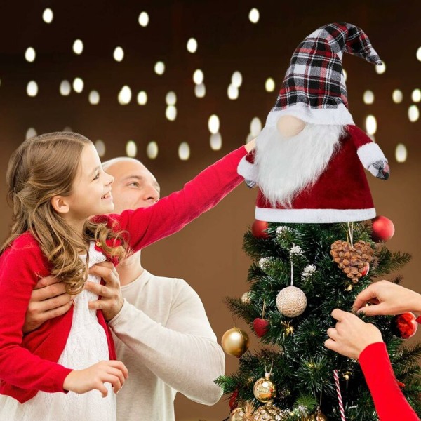 Julgransprydnad 25 tum svensk GNOME Stor Tomte Julgnomer Prydnader Julgransprydnader Hemfesttillbehör (Röd, Svart Vit T