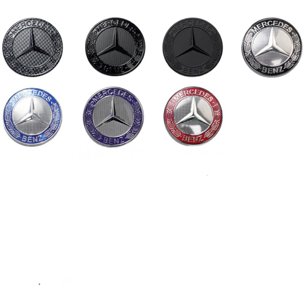 Lämplig för Mercedes-Benz huvetikett, frontetikett, huvetikett, 55 mm biletikett (ljusblå)