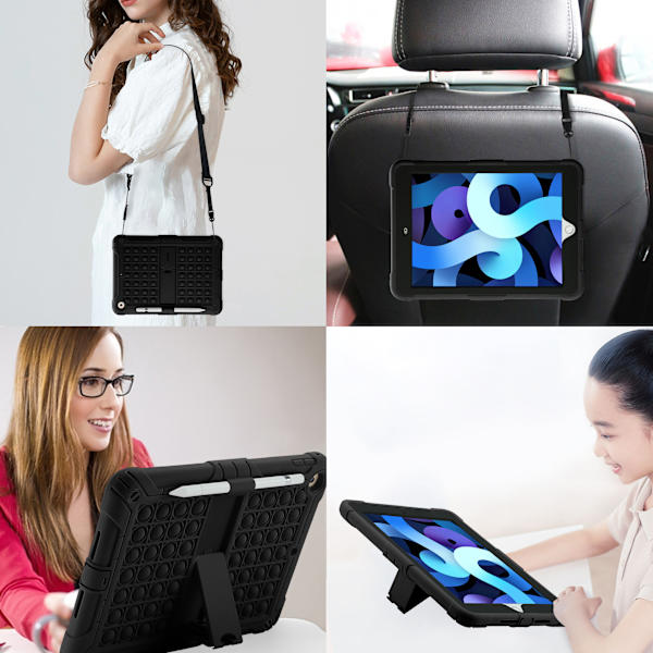 Etui til iPad 9. generation 8. generation 7. generation (iPad 10.2 etui 2021/2020/2019) Stødsikkert beskyttelsescover med blyantholder og skulderrem (Camouflage)