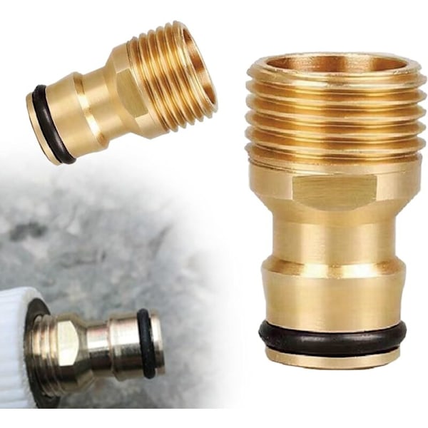 Sæt med 2 vandingsrørfittings - Vandingsrørforbindelse - 1/2 \"rørfitting - Udvendigt gevind G1/2 - Til vandhane og haveslange