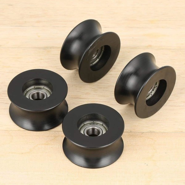 4 stk. 0840UU U-type rulleguidehjul, U-type, 8x40x20,7 mm rille